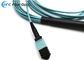 Optische Kabel van de Aqua de Vrouwelijke 24F MPO Vezel om 3.0mm 5M het Koord van het Doorbraakflard